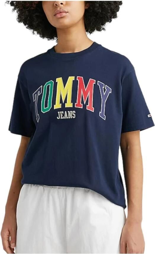 Tommy Hilfiger Blauwe Pop T-shirt met iconisch logo Blue Dames - Foto 3