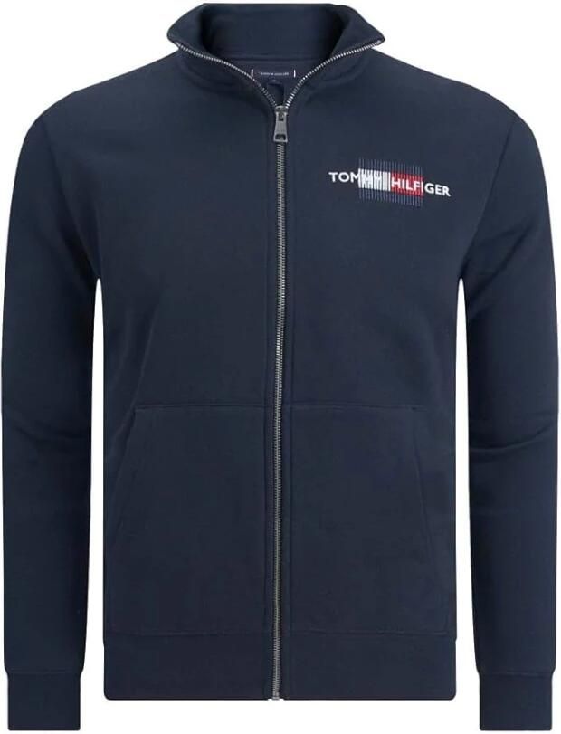 Tommy Hilfiger Blauwe Regeneratieve Katoenen Trui Rits Blue Heren