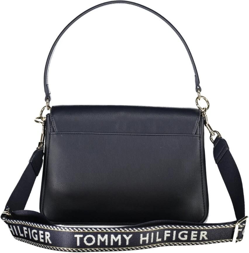 Tommy Hilfiger Blauwe Schoudertas met Afneembare Band Black Dames