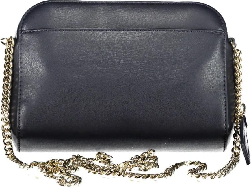 Tommy Hilfiger Zwarte Crossbody Tas met Kettingband Blue Dames
