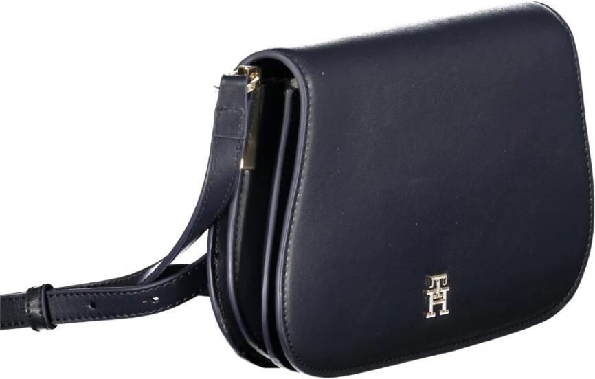 Tommy Hilfiger Blauwe Verstelbare Schoudertas met Drukknoopsluiting Blue Dames