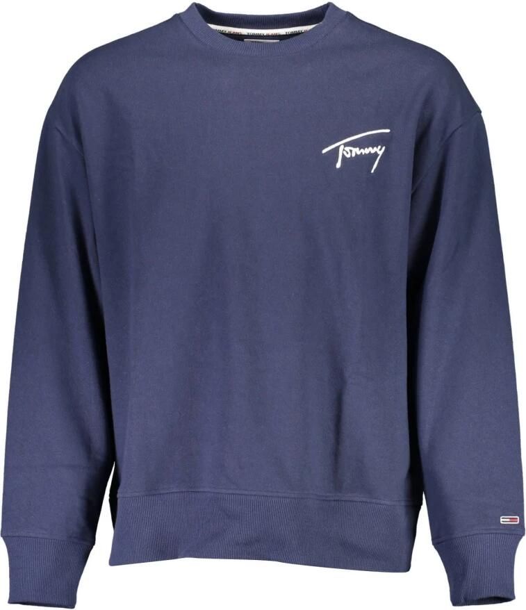 Tommy Hilfiger Blauwe Crewneck Sweatshirt met Lange Mouwen en Borduursel Blue Heren