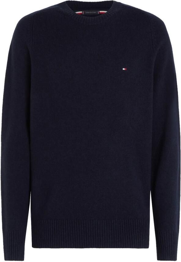 Tommy Hilfiger Blauwe Trui Lamswol Ronde Hals Stijl Blue Heren - Foto 7