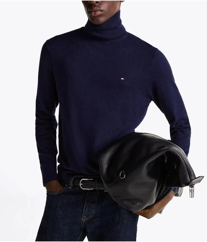 TOMMY HILFIGER Heren Truien & Vesten Pima Org Ctn Cashmere Roll Neck Donkerblauw - Foto 15