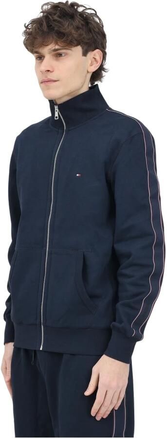 Tommy Hilfiger Blauwe Zip Sweater Sportief Design Blue Heren - Foto 4