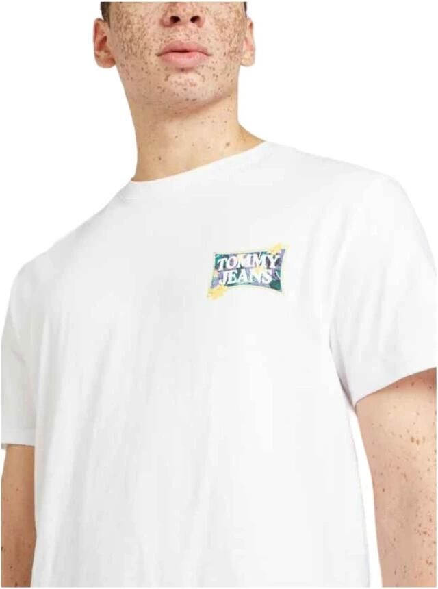 TOMMY JEANS Heren Polo's & T-shirts Tjm Reg Flower Power Tee Wit