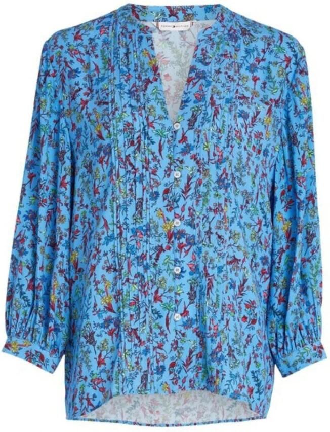 Tommy Hilfiger Damesblouse met multicolor bloemenpatroon Blue Dames
