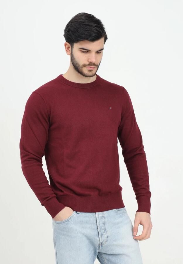 TOMMY HILFIGER Heren Truien & Vesten Pima Org Ctn Cashmere Crew Neck Bordeaux - Foto 3