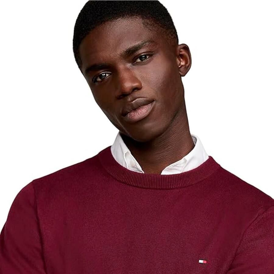 TOMMY HILFIGER Heren Truien & Vesten Pima Org Ctn Cashmere Crew Neck Bordeaux