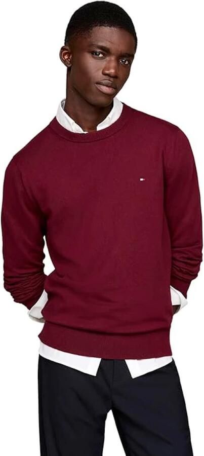 TOMMY HILFIGER Heren Truien & Vesten Pima Org Ctn Cashmere Crew Neck Bordeaux - Foto 6