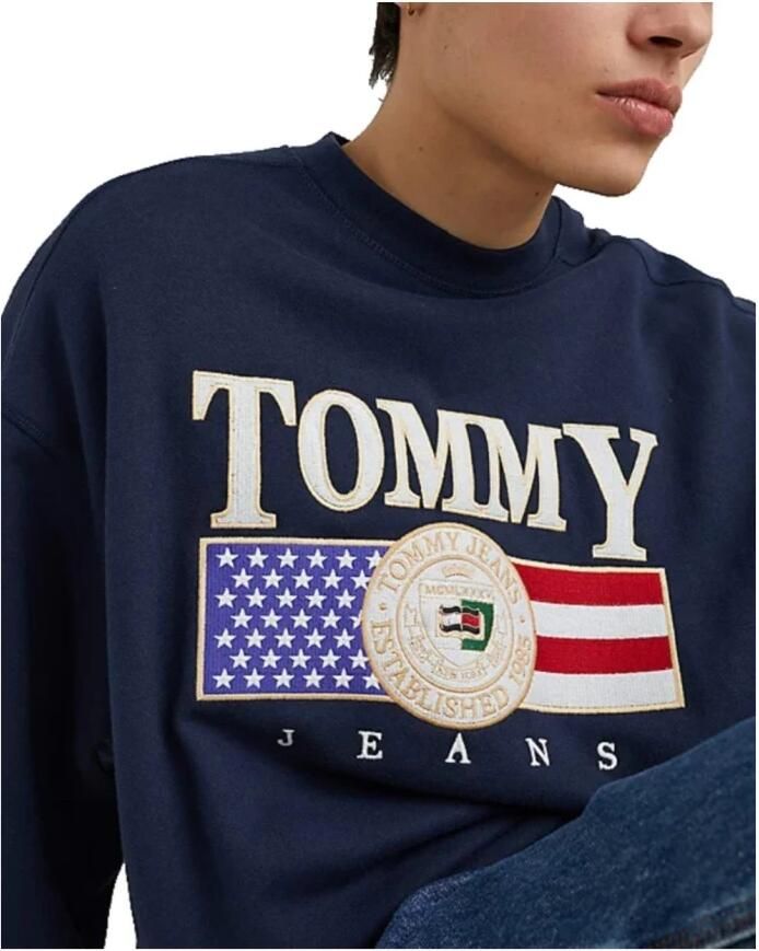 Tommy Hilfiger Heren Sweatshirt van Katoen met Logo Blue Heren
