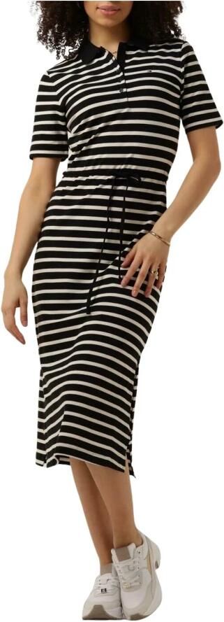TOMMY HILFIGER Dames Jurken Reg Breton Midi Polo Dress Blauw wit Gestreept - Foto 3