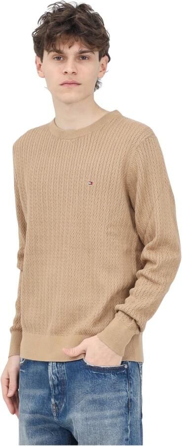 Tommy Hilfiger Bruine Crewneck Sweater Visgraatpatroon Brown Heren - Foto 3