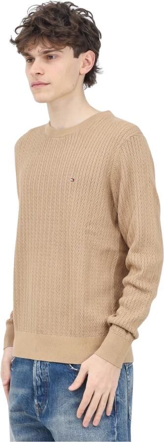 Tommy Hilfiger Bruine Crewneck Sweater Visgraatpatroon Brown Heren - Foto 2