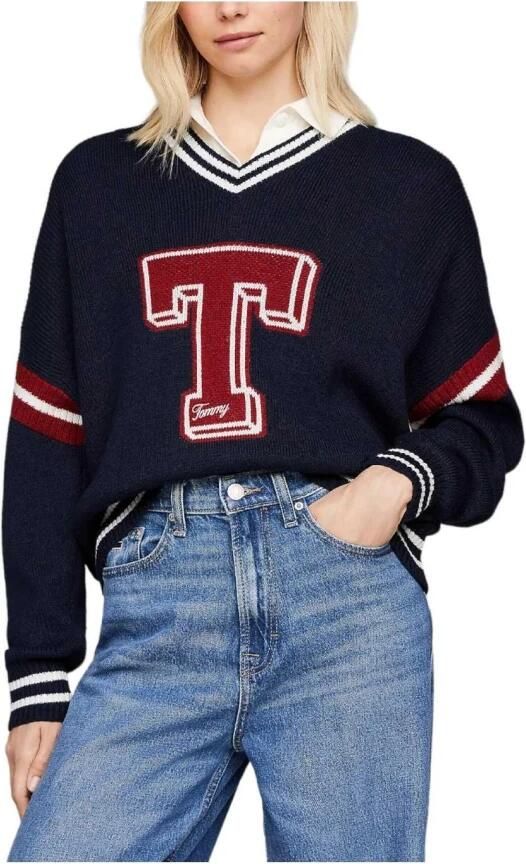 TOMMY JEANS Gebreide trui TJW LETTERMAN SWEATER met geborduurde -vlag - Foto 3