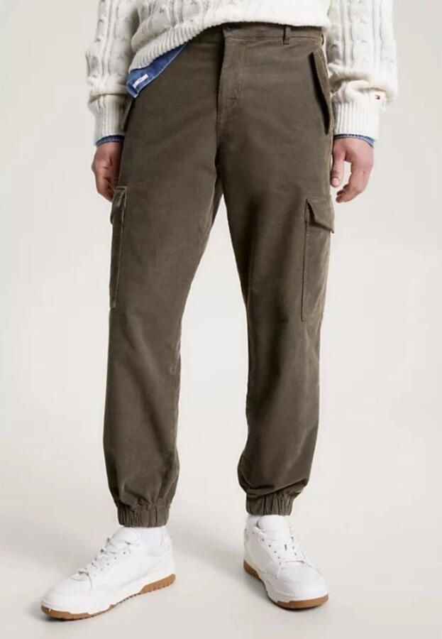 Tommy Hilfiger Cargo Corduroy Herenbroek met Manchetten Green Heren - Foto 2