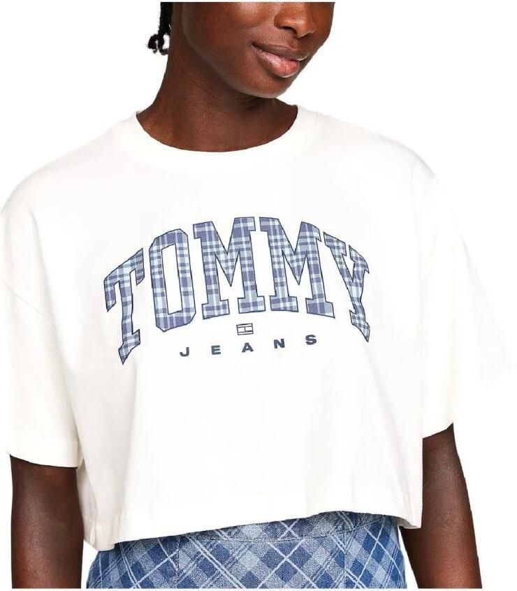 Tommy Hilfiger Casual Cropped T-shirt met Kenmerkend Logo White Dames - Foto 3
