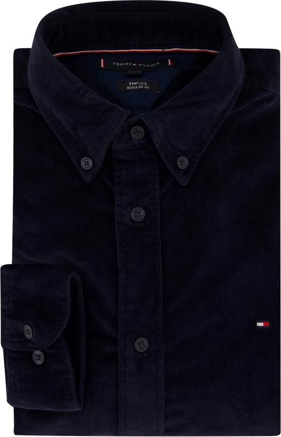 Tommy Hilfiger corduroy regular fit overhemd met logo en borduursels desert sky - Foto 2