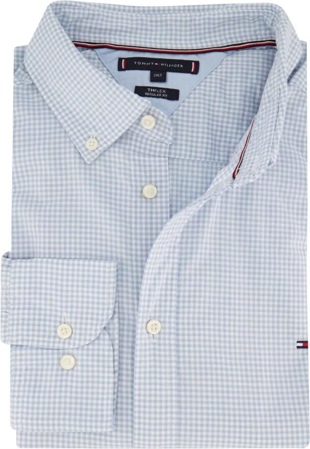 Tommy Hilfiger Casual Geruite Overhemd in Lichtblauw Blue Heren