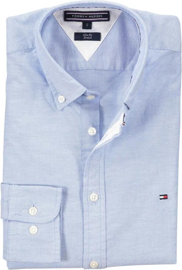 Tommy Hilfiger casual overhemd extra slim fit lichtblauw effen katoen - Foto 6