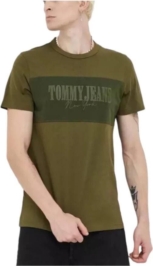 Tommy Hilfiger Casual Moderne T-shirt met Kleurblok Ontwerp Green Heren - Foto 3