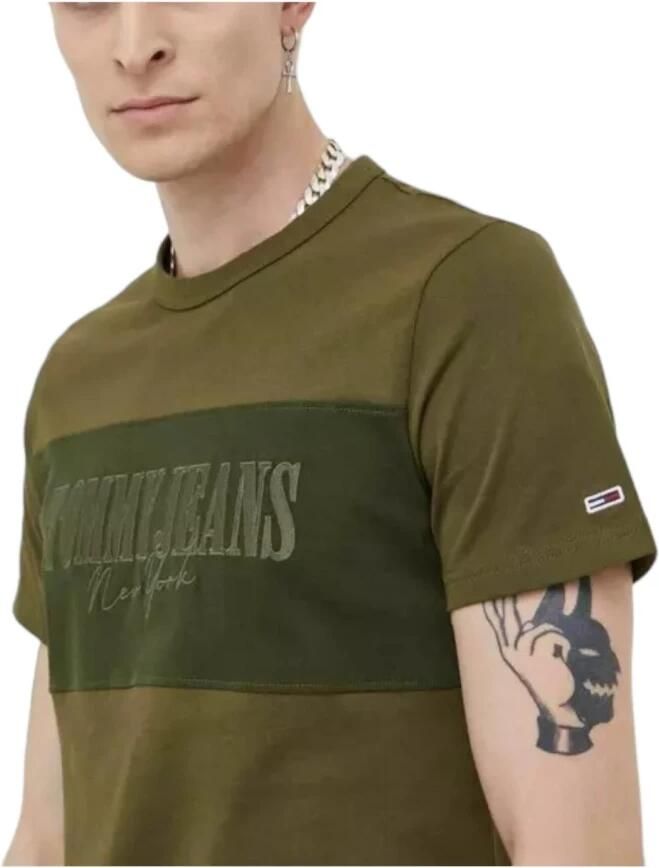 Tommy Hilfiger Casual Moderne T-shirt met Kleurblok Ontwerp Green Heren - Foto 1