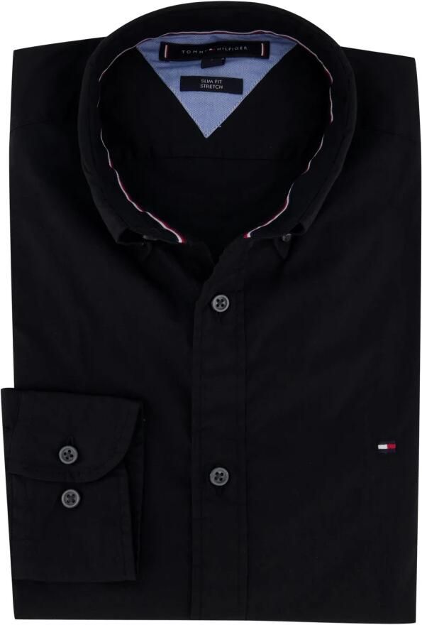 Tommy Hilfiger Heren Katoenen Overhemd Black Heren