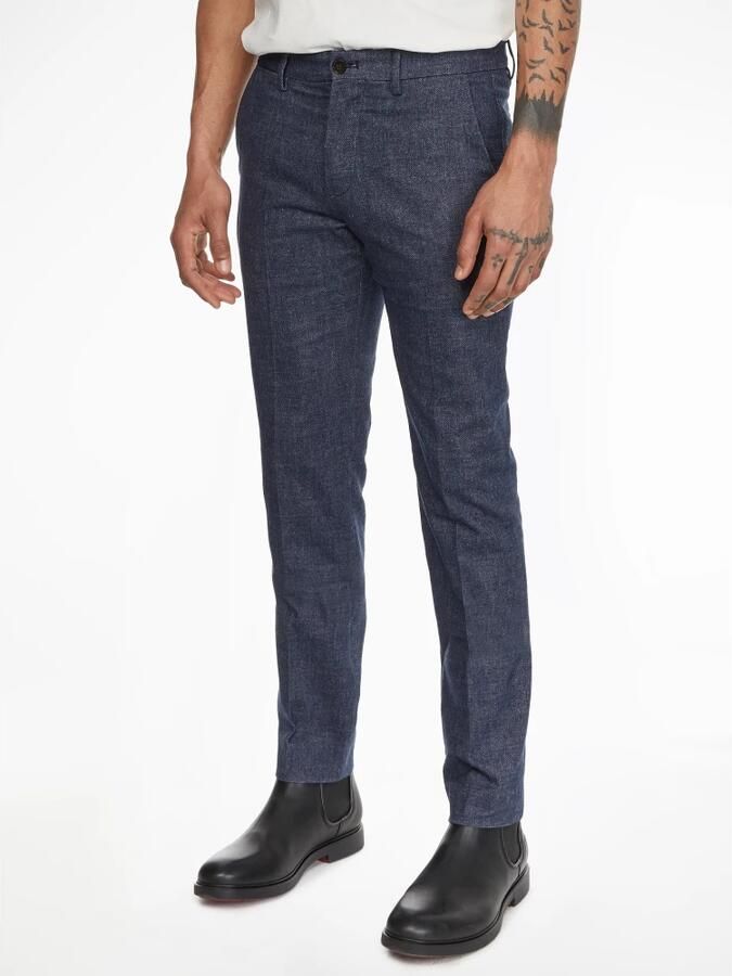 TOMMY HILFIGER Heren Broeken Bleecker Fake Solid Wool Look Donkerblauw - Foto 7