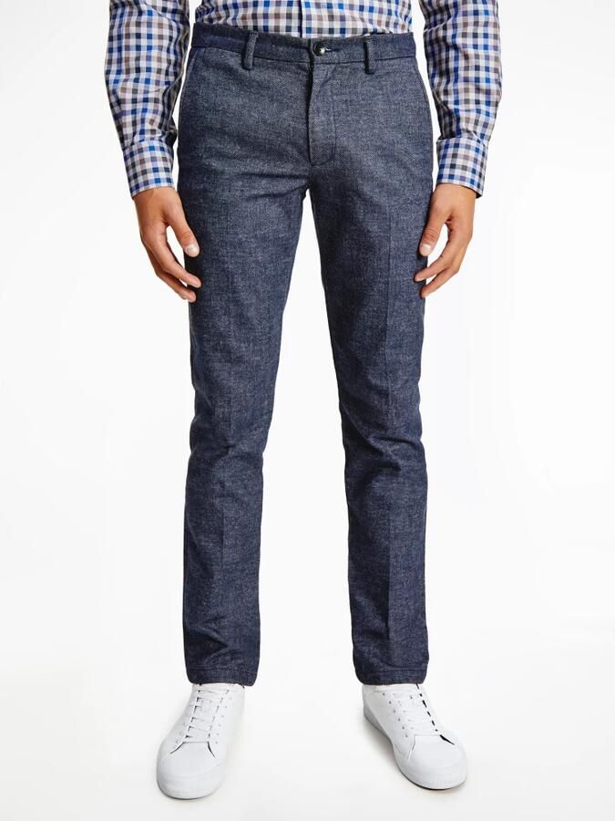 TOMMY HILFIGER Heren Broeken Bleecker Fake Solid Wool Look Donkerblauw - Foto 9