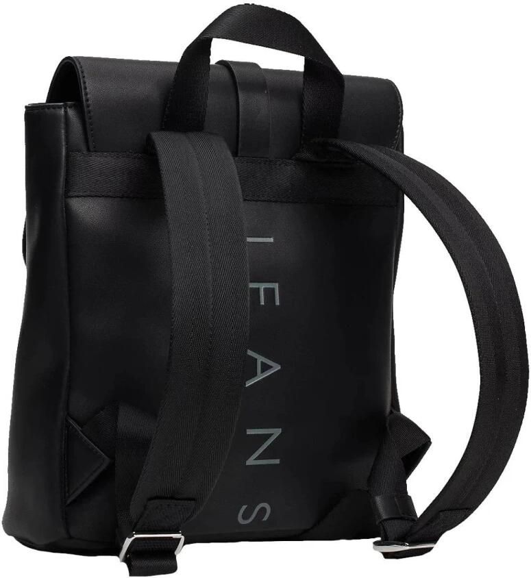 Tommy Jeans Zwarte Polyurethaan Tote Bag Herfst Winter Black Dames