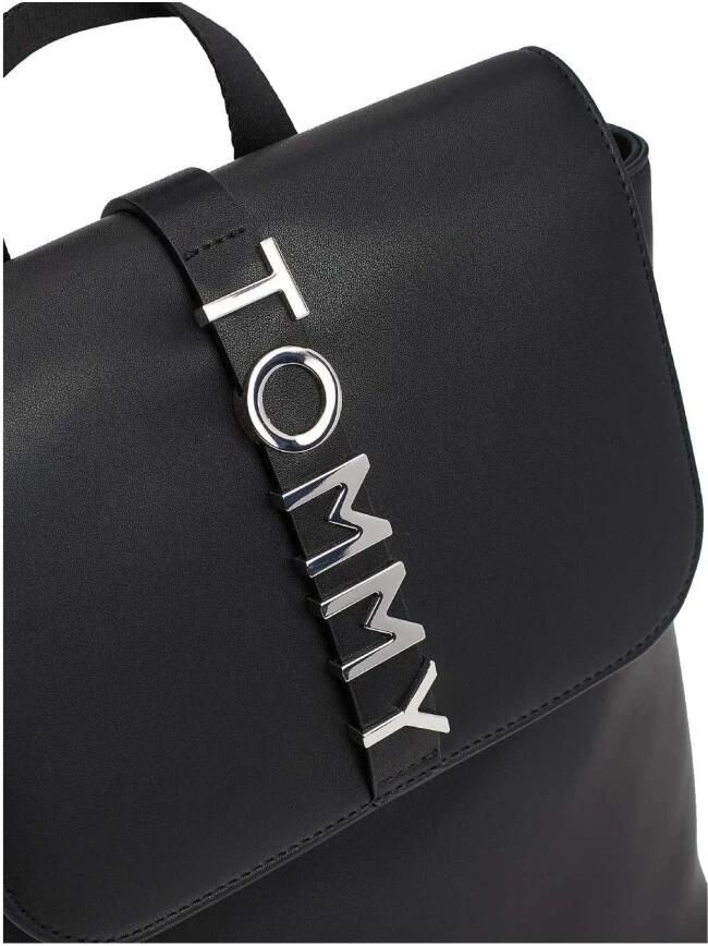 Tommy Jeans Zwarte Polyurethaan Tote Bag Herfst Winter Black Dames - Foto 2