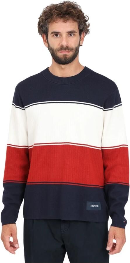 Tommy Hilfiger Color Block Gebreide Crew Neck Sweater Multicolor Heren - Foto 3