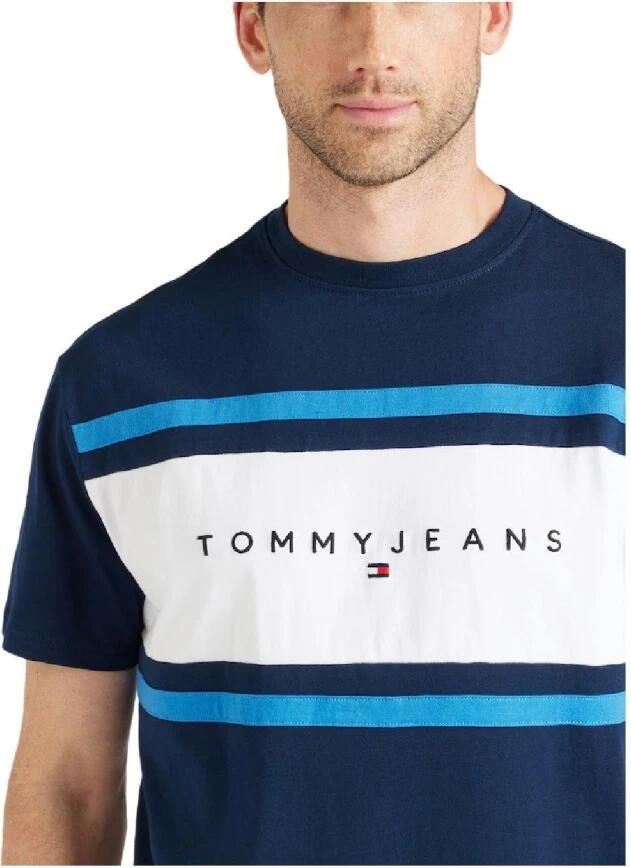 Tommy Hilfiger Colorblock T-shirt Urban Stijl Blue Heren
