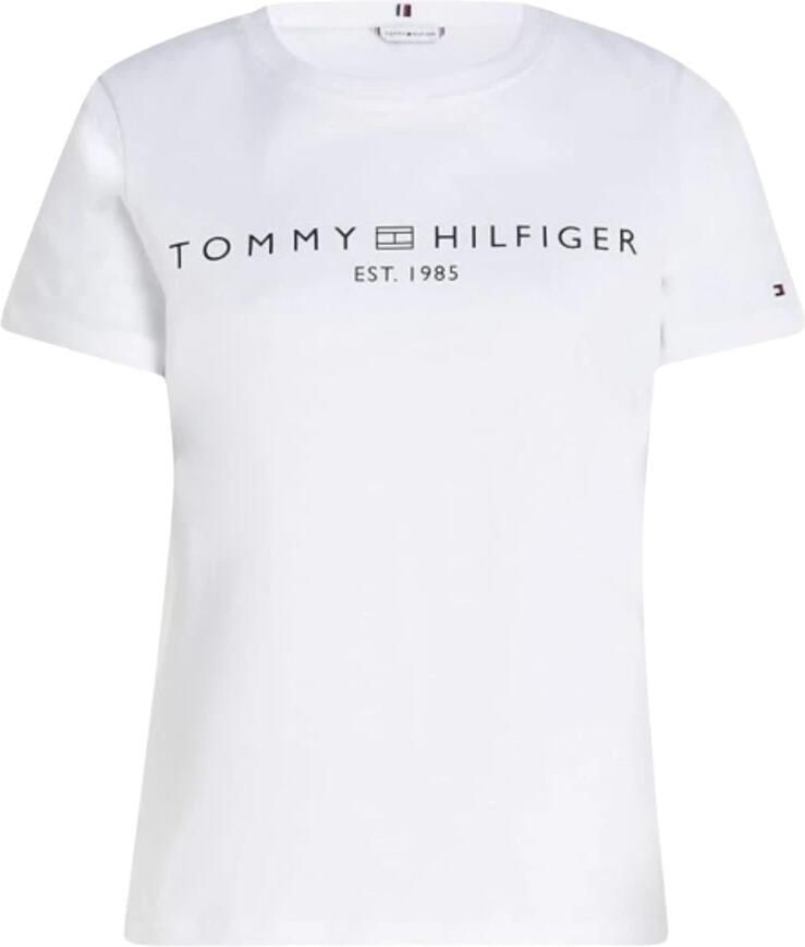 Tommy Hilfiger Shirt met korte mouwen REG CORP LOGO C-NK met logo en borduursel gemêleerd casual regular fit katoen ronde hals - Foto 5
