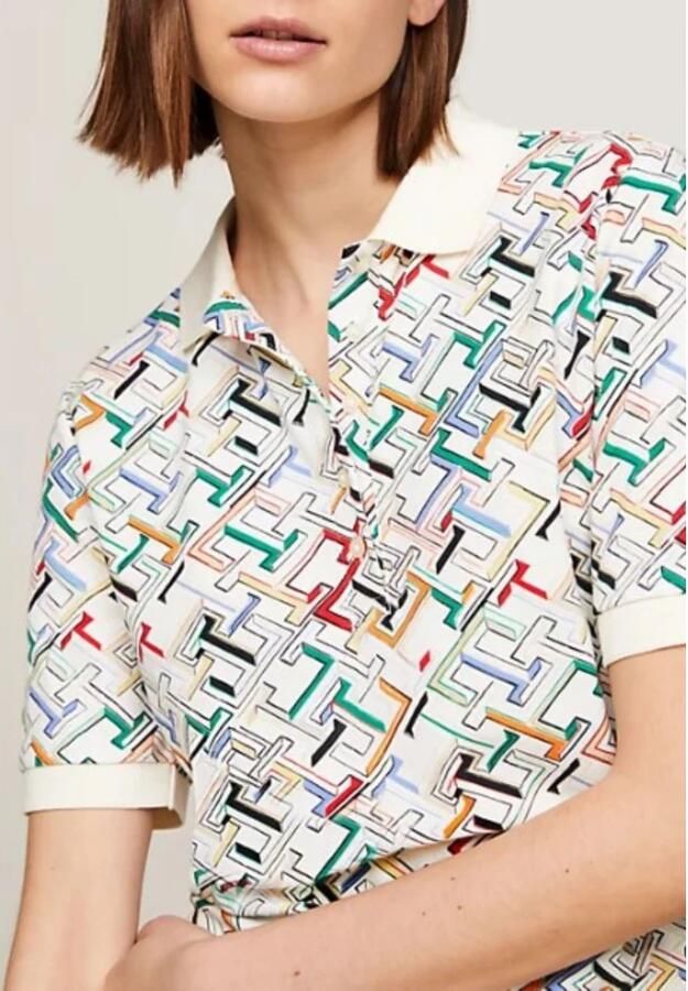 Tommy Hilfiger Regular fit poloshirt met all-over logomotief