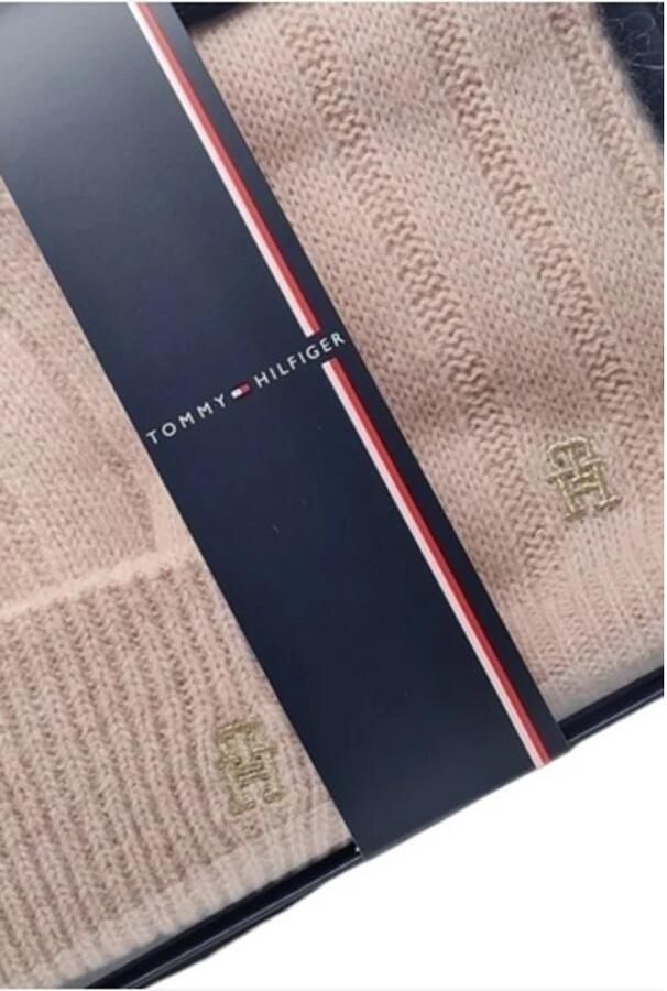 Tommy Hilfiger Gebreide sjaal GP TH TIMELESS BEANIE + SCARF Cadeauset (set)