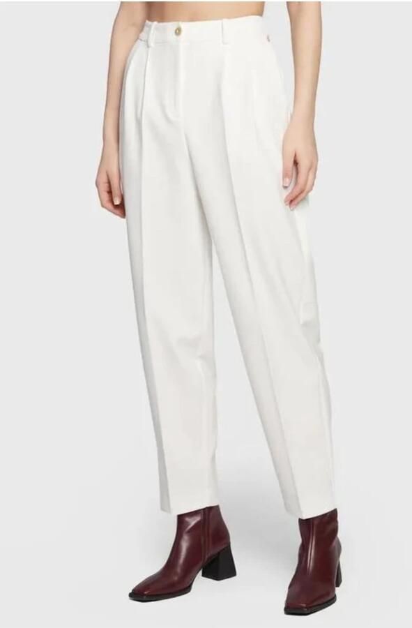 Tommy Hilfiger Tapered fit stoffen broek met persplooien - Foto 4