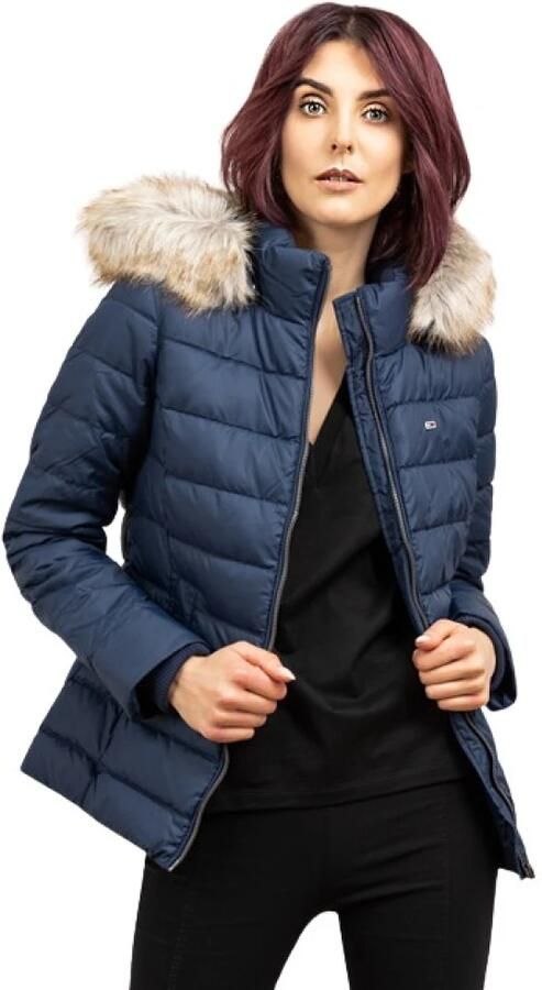TOMMY JEANS Donsjack BASIC HOODED DOWN JACKET met imitatiebont aan de capuchon & -merklabel - Foto 5
