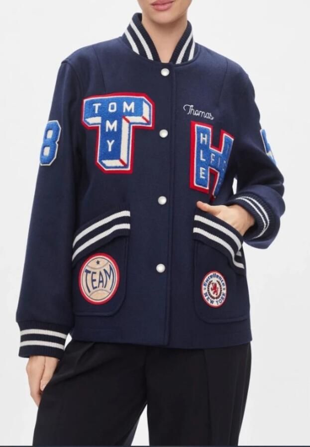 Tommy Hilfiger Collegekjack met label- en motiefpatches model 'COLLEGIATE' - Foto 2