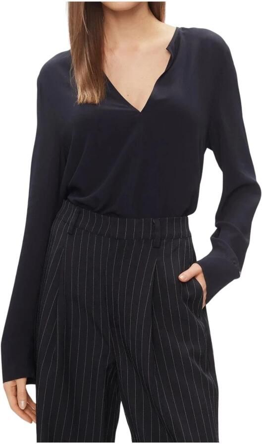 Tommy Hilfiger Blouse met lange mouwen VISCOSE CREPE V-NECK BLOUSE - Foto 6