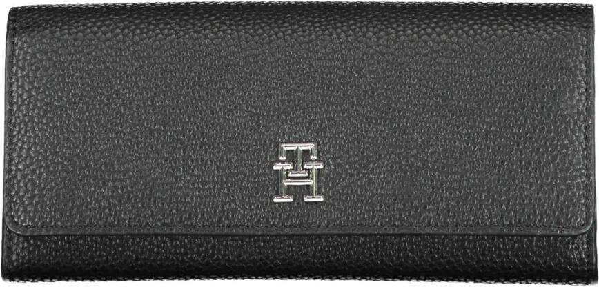 Tommy Hilfiger Zwarte Polyurethaan Portemonnee met 3 Compartimenten en Muntvakje Zwart Dames - Foto 4