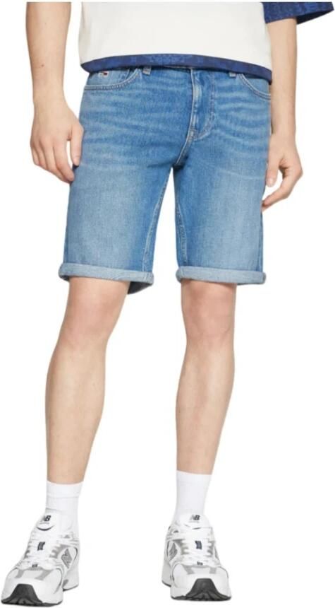 Tommy Hilfiger Blauwe Heren Korte Jeans Gewassen Effect Blue Heren - Foto 3