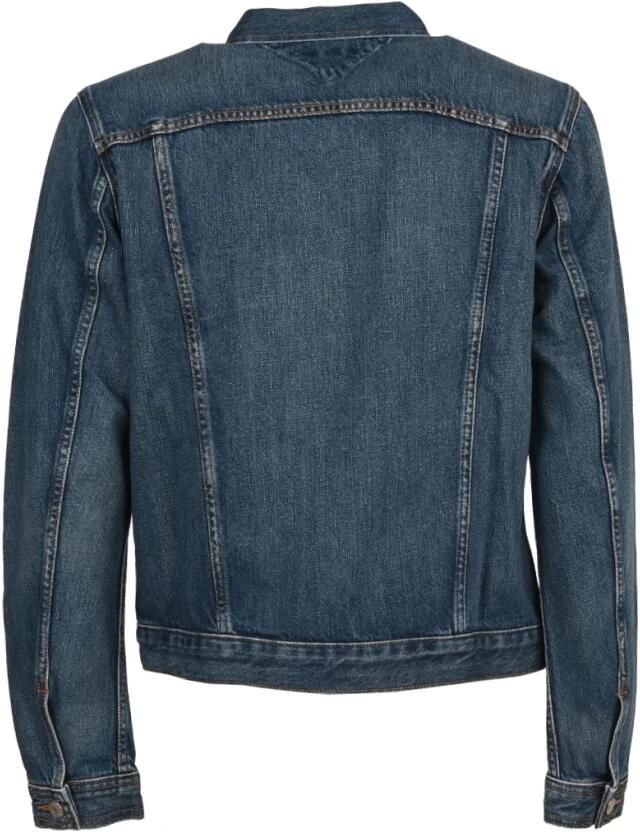 Tommy Hilfiger Denim Trucker Jack met knoopsluiting Blue Heren