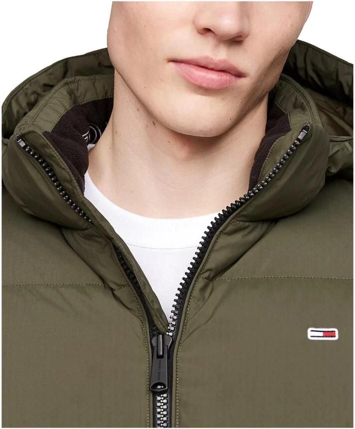 Tommy Jeans Groene gewatteerde jas met capuchon Green Heren