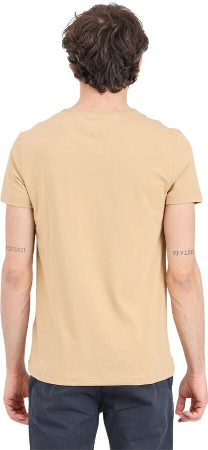 Tommy Hilfiger Geborduurd Logo Kameel T-shirt Lente Zomer Beige Heren - Foto 3