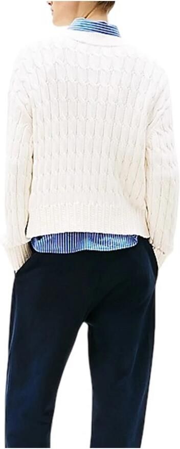 Tommy Hilfiger Gebreide Crewneck Trui met Verlaagde Schouders Beige Dames - Foto 2