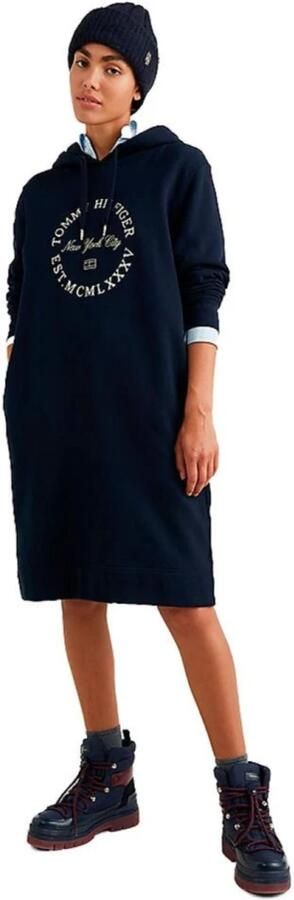 Tommy Hilfiger Jerseyjurk REG METLLC ROUNDLL SHRT HOOD DRS - Foto 3