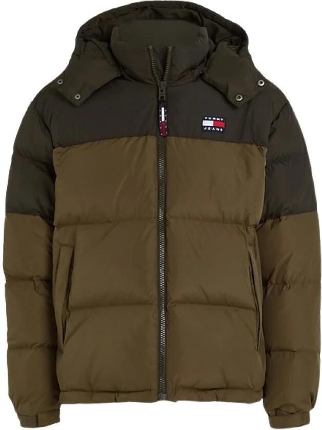 Tommy Hilfiger Gerecyclede Polyester Gewatteerde Color Block Jas met Capuchon Green Heren - Foto 6