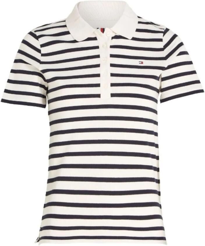 Tommy Hilfiger Poloshirt 1985 SLIM PIQUE STRIPE POLO SS met discreet geborduurd logo - Foto 4