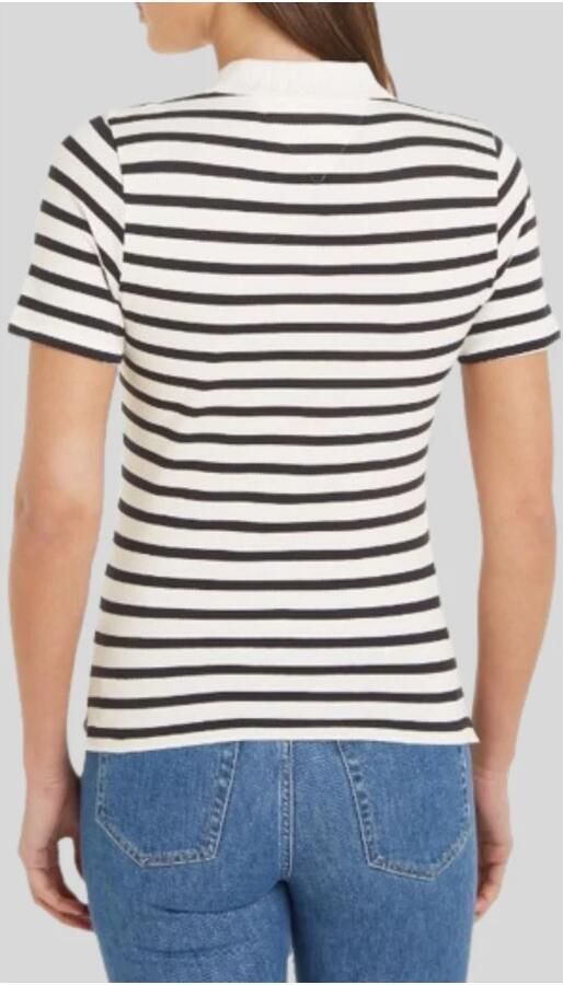 Tommy Hilfiger Poloshirt 1985 SLIM PIQUE STRIPE POLO SS met discreet geborduurd logo - Foto 2